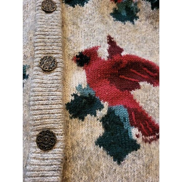 Vintage Northern Reflections Sweater Women's Small Grey Wool Cotton Cardinal - Picture 4 of 4